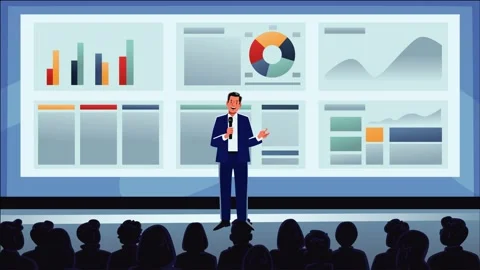 Business Conference Presentation and Data Analytics Seminar Stock Footage 333202719