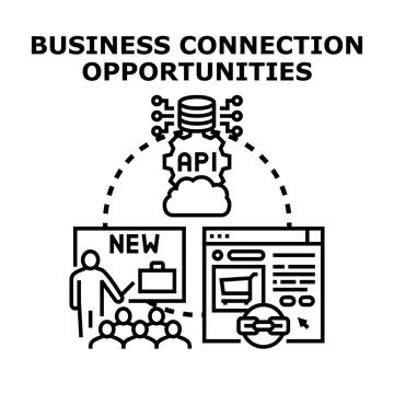 Business connection opportunities using api development process イラスト素材