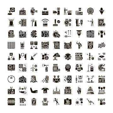 Business, construction, and engineering icon collection Stock Illustration