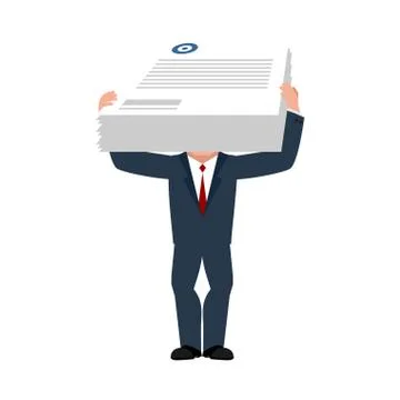 Business consultant and documents. Assistant boss. Vector illustration イラスト素材