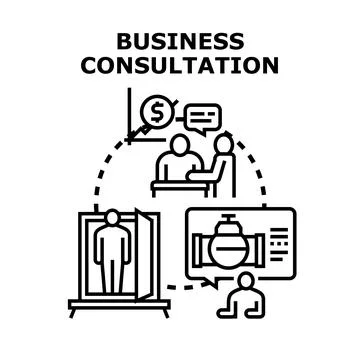 Business consultation concept solving problems and developing strategy Stockillustratie