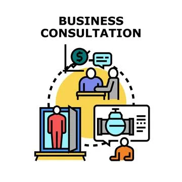 Business consultation concept solving problems and developing strategy Stock Illustration