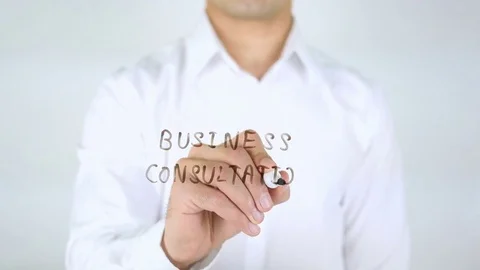 Business Consultation, Man Writing on Glass Stock Footage