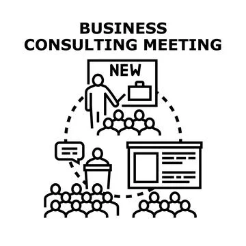 Business consulting meeting presentation training development concept Stock Illustration