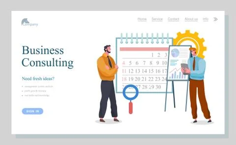Business Consulting Presentation of Ideas Vector Illustrazione stock