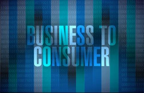 Business to consumer binary sign concept Stock Illustration