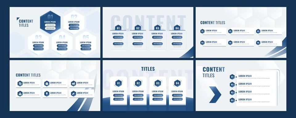 Business Content Layout Presentation Template Stock Illustration