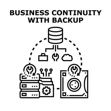 Business continuity with backup and data recovery system 스톡 일러스트