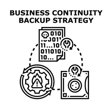 Business continuity backup strategy for data protection and recovery 库存插图
