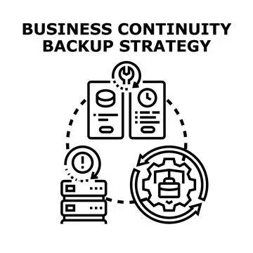 Business continuity backup strategy planning data recovery Stock Illustration