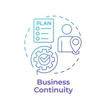 Business continuity blue gradient concept icon Stock Illustration