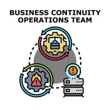 Business continuity operations team managing risk and disaster recovery Illustrazione stock