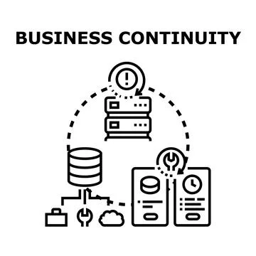 Business continuity planning and data recovery protecting operations 스톡 일러스트