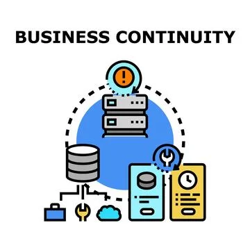 Business continuity planning and data recovery protecting operations Stock Illustration