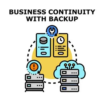 Business continuity planning with data backup and recovery Stock Illustration
