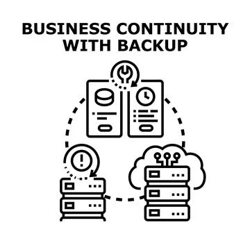 Business continuity planning with data backup and recovery Stock Illustration