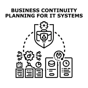 Business continuity planning for it systems security Stock Illustration