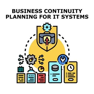 Business continuity planning for it systems security Stock Illustration