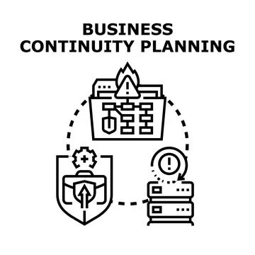 Business continuity planning recovering data disaster protection concept Stock Illustration