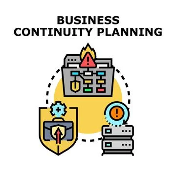 Business continuity planning recovering data disaster protection concept Stock Illustration
