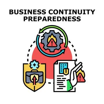 Business continuity preparedness planning ensuring operation resilience Stock Illustration