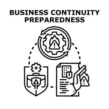 Business continuity preparedness planning ensuring operation resilience Illustrazione stock