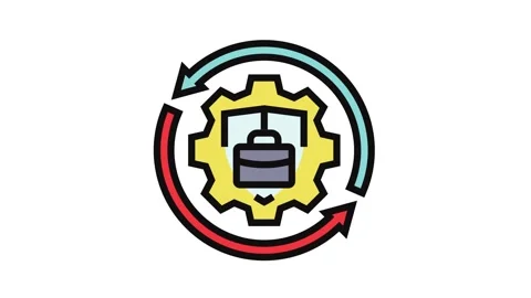 Business continuity process color icon animation Video stock 326110568