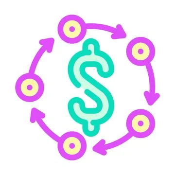 Business continuity process color icon vector illustration 스톡 일러스트