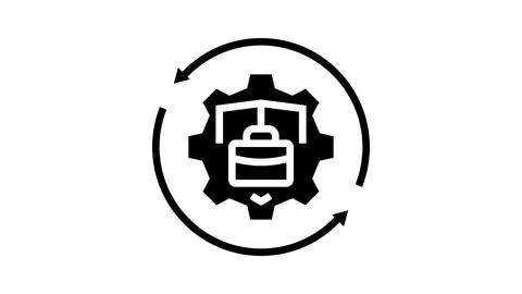 Business continuity process glyph icon animation Stock Footage 326147693