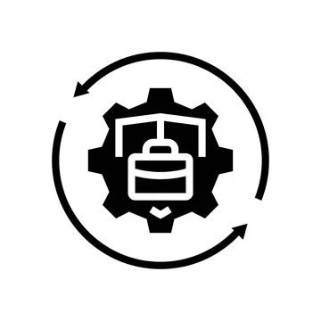 Business continuity process glyph icon vector illustration Stock Illustration