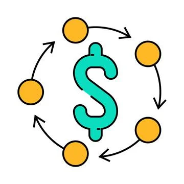Business continuity process icon color illustration 스톡 일러스트