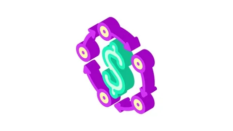 Business continuity process isometric icon animation Video stock 327284225