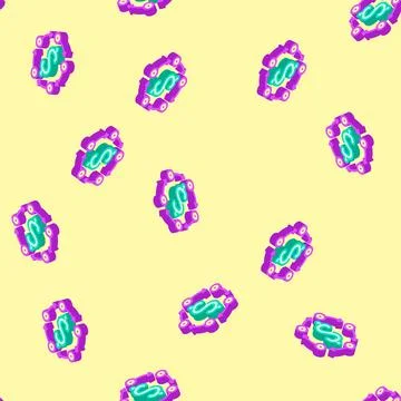 Business continuity process isometric icon seamless pattern Stock Illustration