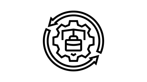 Business continuity process line icon animation Video stock 326127597