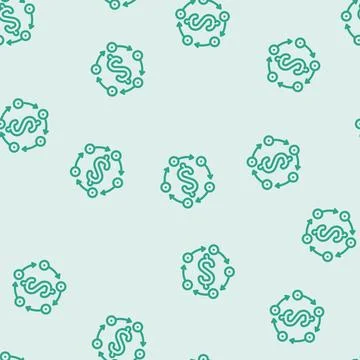 Business continuity process line vector seamless pattern 스톡 일러스트