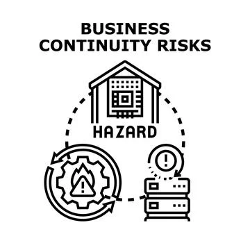 Business continuity risks management process planning operations Stock Illustration