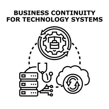 Business continuity for technology systems planning Stock Illustration