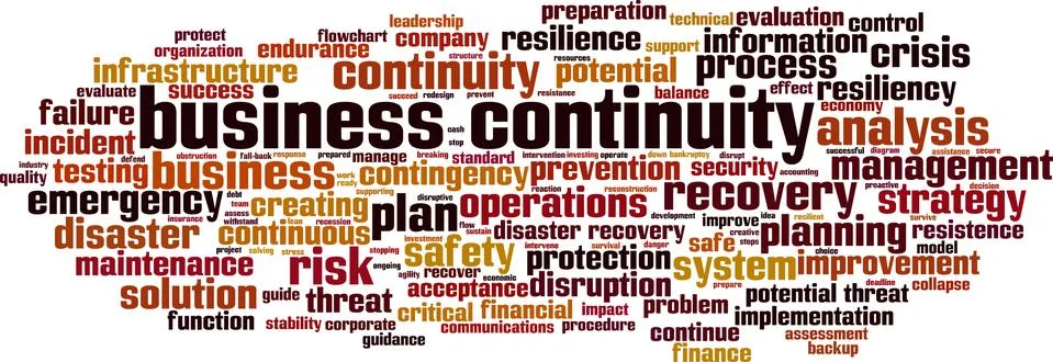 Business continuity word cloud Stock Illustration