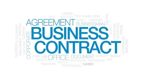 Business contract animated word cloud, text design animation. Kinetic Stock Footage 74508419