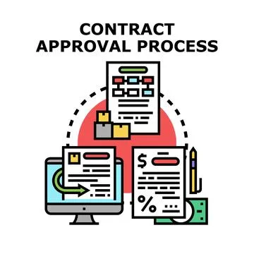 Business contract approval process and document management concept Stock Illustration
