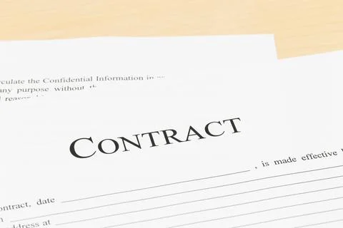 Business contract; documents are mock-up Stock Photos