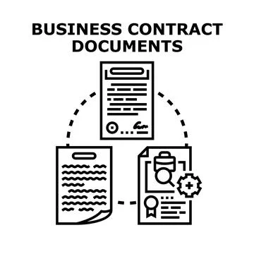 Business contract documents vector concept illustration イラスト素材