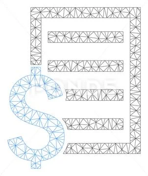 Business Contract Page Polygonal Frame Vector Mesh Illustration Stock Illustration
