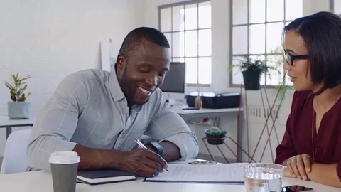 Business contract signing Video stock 73223239
