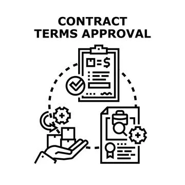 Business contract terms approval process cycle illustration Stock Illustration