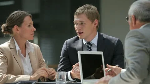 Business conversation Stock Footage