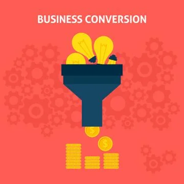 Business Conversion Flat Concept Stock Illustration