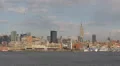 Business Corporate Buildings, New York City NYC Skyline, Travel Helicopter Tour HD Footage