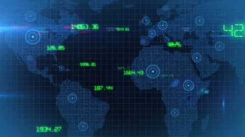 Business corporate data world financial stock data background loop 03 Stock Footage