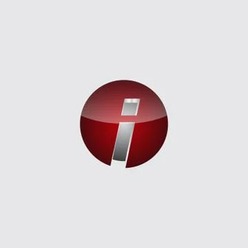 Business corporate initial circle 3d letter i logo design template vector. Re Illustrazione stock